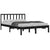 Bed Frame without Mattress Black Solid Wood Pine 135x190 cm