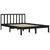 Bed Frame without Mattress Black Solid Wood Pine 135x190 cm