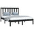 Bed Frame without Mattress Black Solid Wood Pine 135x190 cm