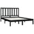 Bed Frame without Mattress Black Solid Wood Pine 135x190 cm