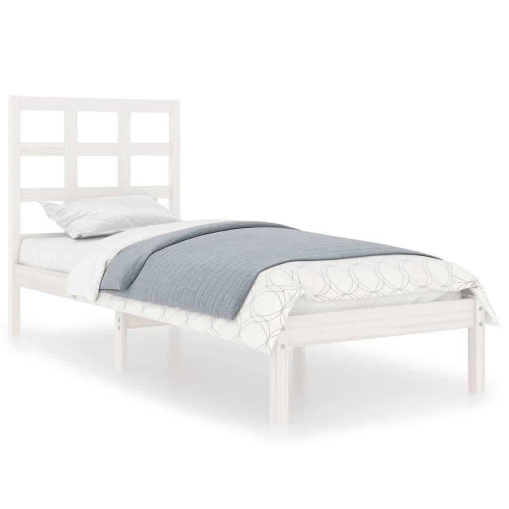 Bed Frame without Mattress White 90x190 cm Solid Wood