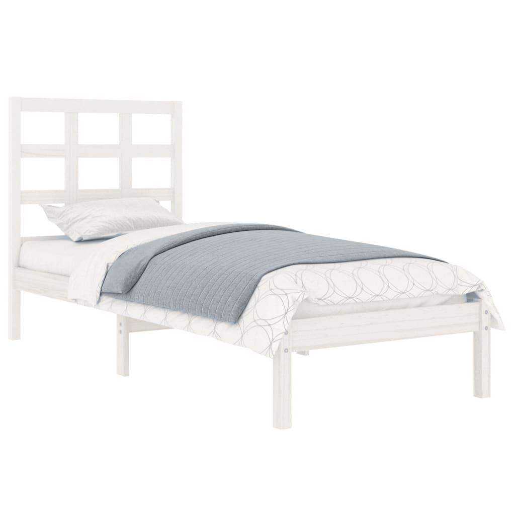 Bed Frame without Mattress White 90x190 cm Solid Wood