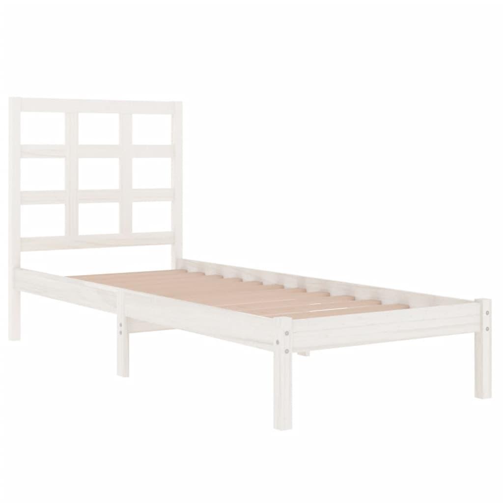 Bed Frame without Mattress White 90x190 cm Solid Wood