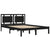 Bed Frame without Mattress Black 135x190 cm Solid Wood