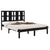 Bed Frame without Mattress Black 135x190 cm Solid Wood