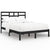 Bed Frame without Mattress Black Solid Wood 135x190 cm