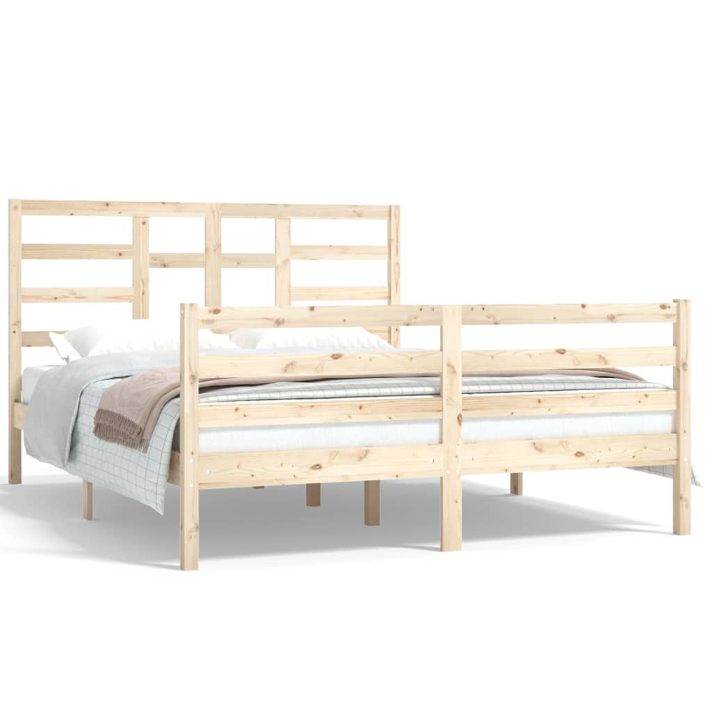 Bed Frame without Mattress Solid Wood 150x200 cm
