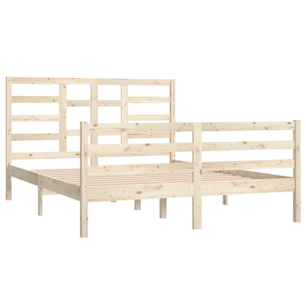 Bed Frame without Mattress Solid Wood 150x200 cm