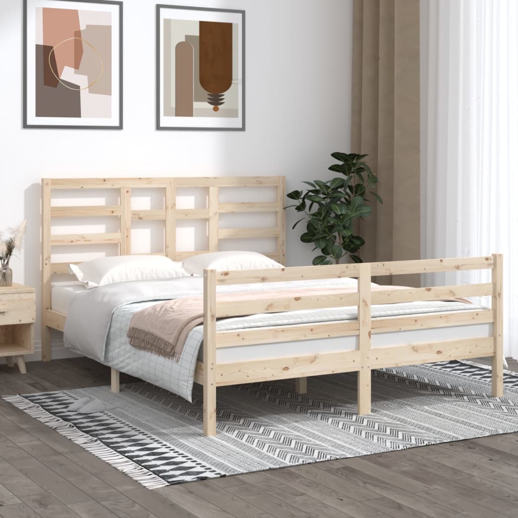 Bed Frame without Mattress Solid Wood 150x200 cm