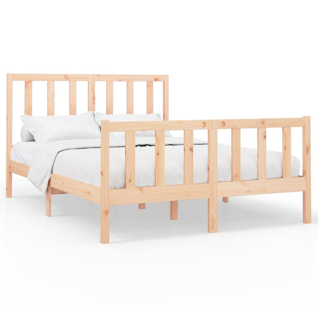 Bed Frame without Mattress 150x200 cm Solid Wood Pine