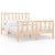 Bed Frame without Mattress 150x200 cm Solid Wood Pine