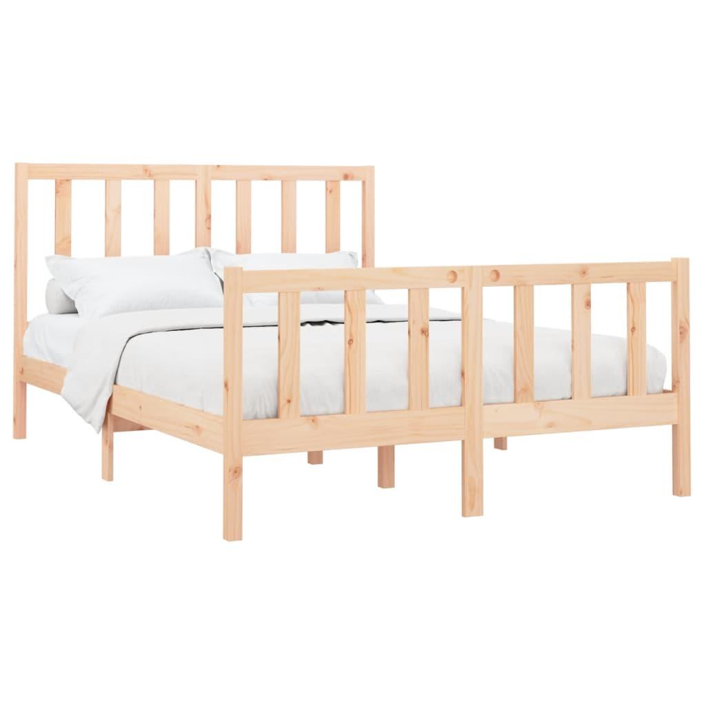 Bed Frame without Mattress 150x200 cm Solid Wood Pine
