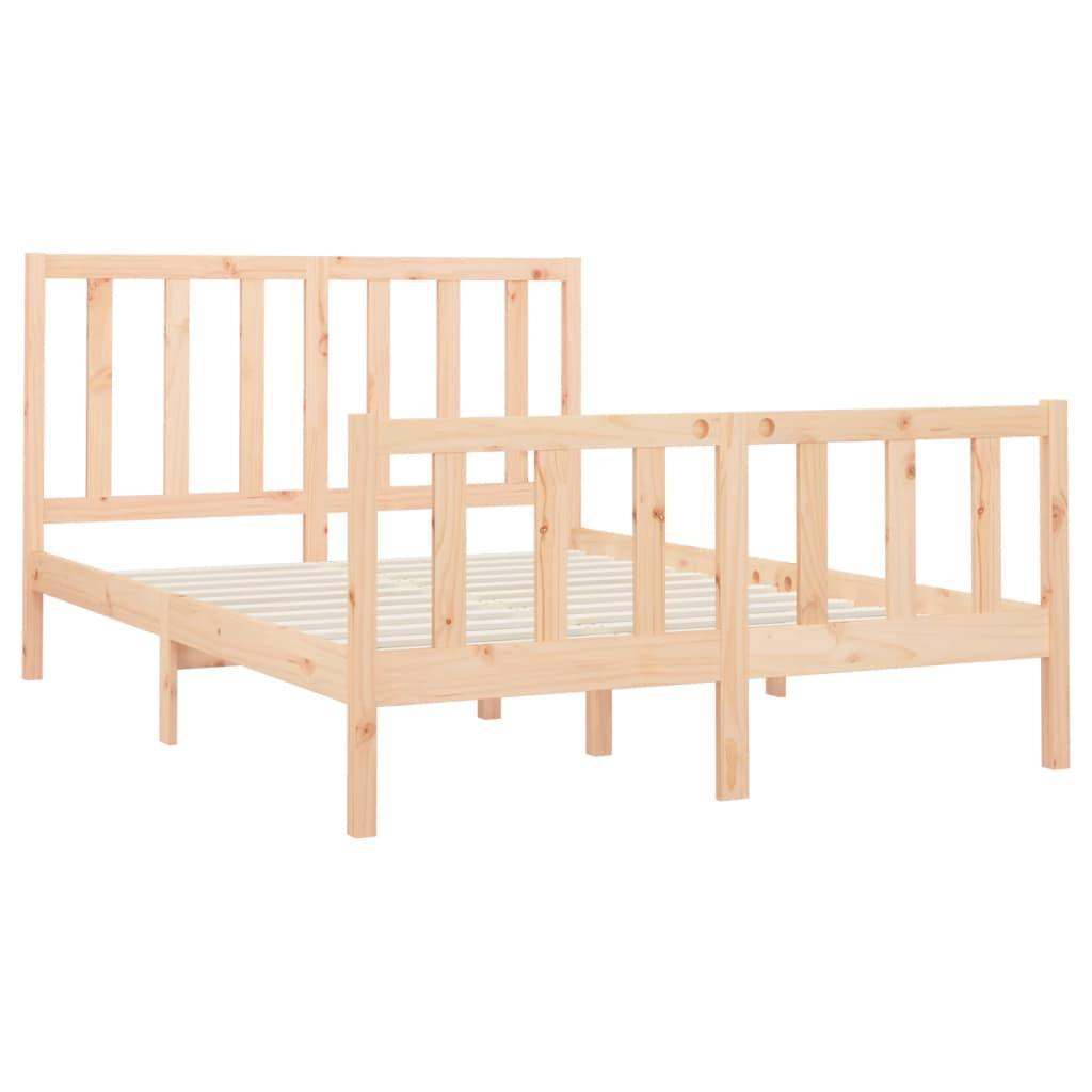 Bed Frame without Mattress 150x200 cm Solid Wood Pine