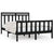 Bed Frame without Mattress Black Solid Wood Pine 150x200 cm
