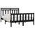 Bed Frame without Mattress Black Solid Wood Pine 150x200 cm