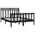 Bed Frame without Mattress Black Solid Wood Pine 150x200 cm