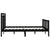Bed Frame without Mattress Black Solid Wood Pine 150x200 cm