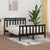 Bed Frame without Mattress Black Solid Wood Pine 150x200 cm
