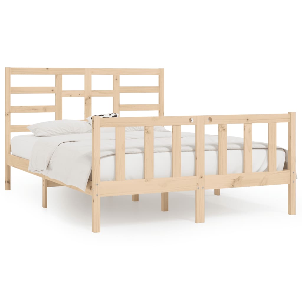 Bed Frame without Mattress 150x200 cm Solid Wood
