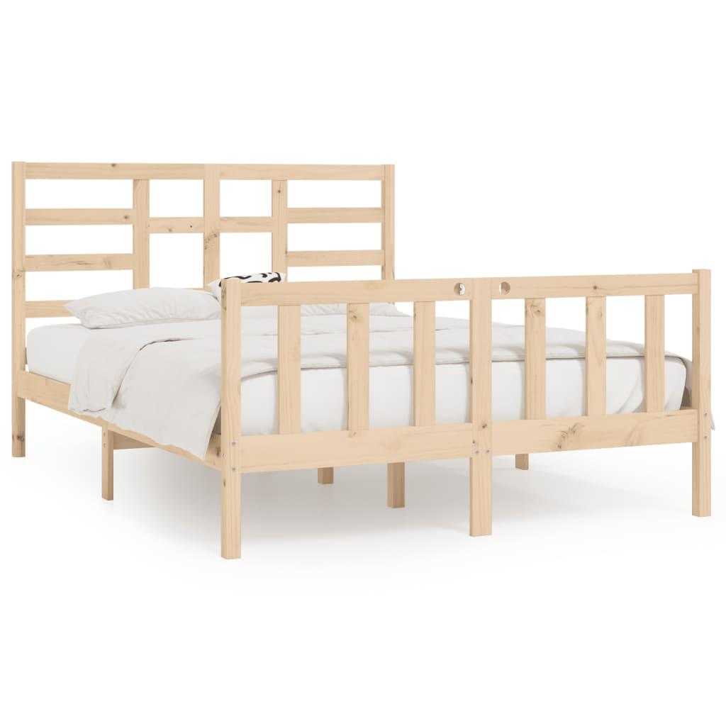 Bed Frame without Mattress 150x200 cm Solid Wood