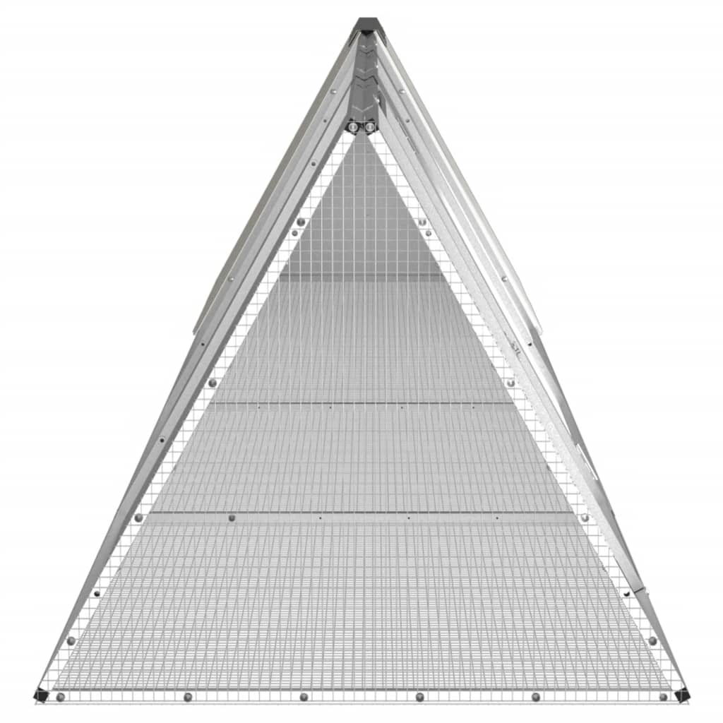 Rabbit Cage Grey 403.5x80.5x71 cm Galvanised Steel
