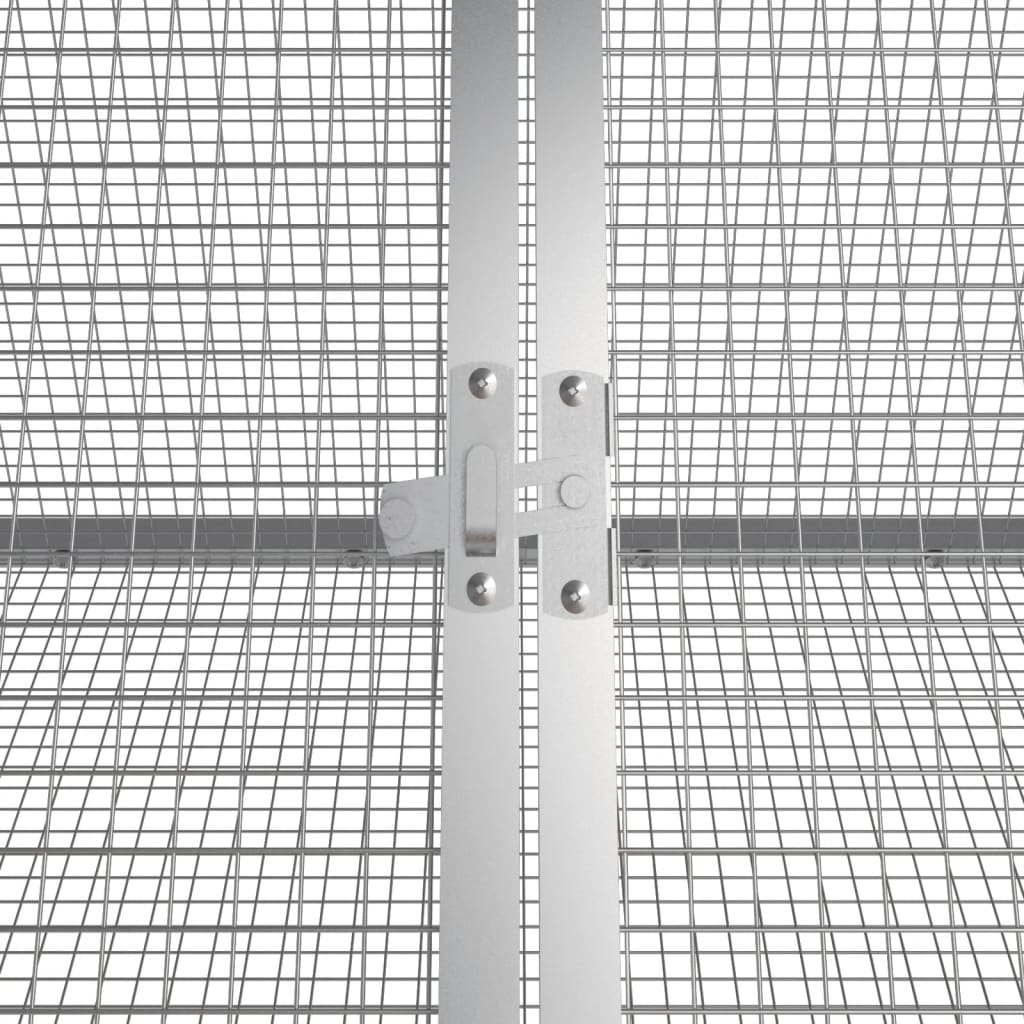Rabbit Cage Grey 403.5x80.5x71 cm Galvanised Steel