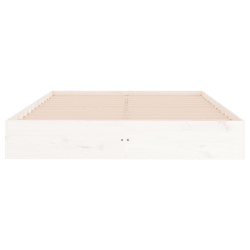 Bed Frame without Mattress White Solid Wood 150x200 cm