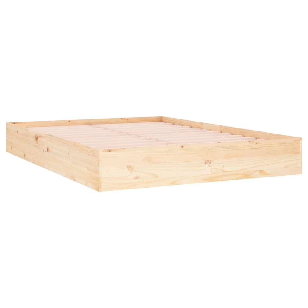 Bed Frame without Mattress Solid Wood 135x190 cm