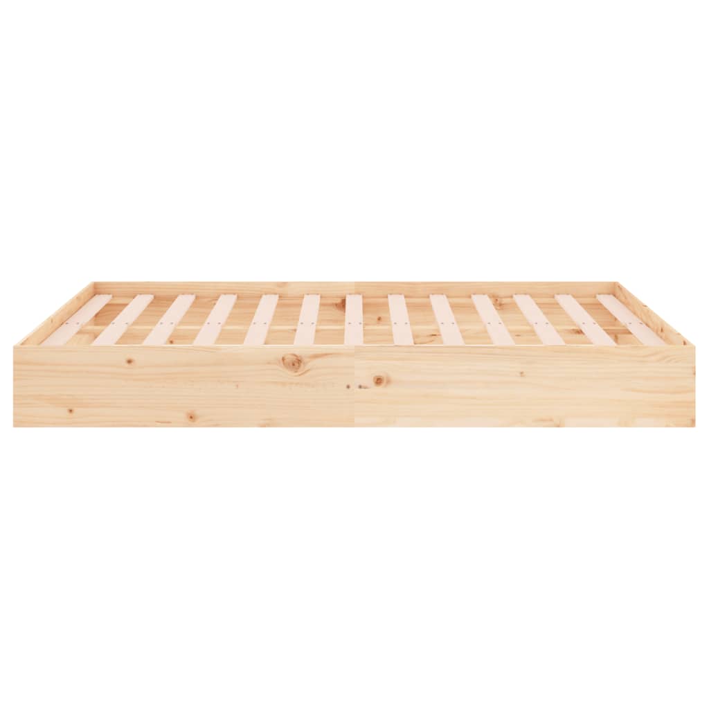 Bed Frame without Mattress Solid Wood 135x190 cm