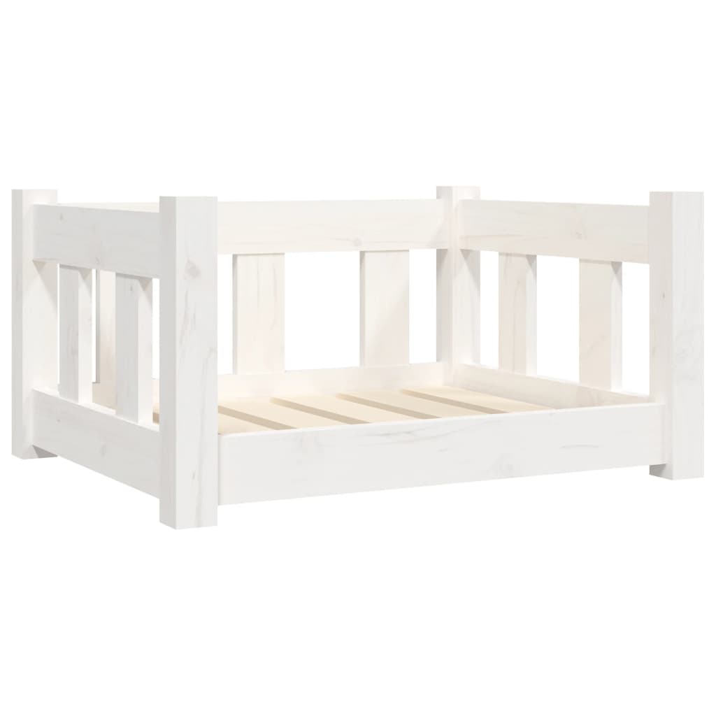 Dog Bed White 55.5x45.5x28 cm Solid Wood Pine