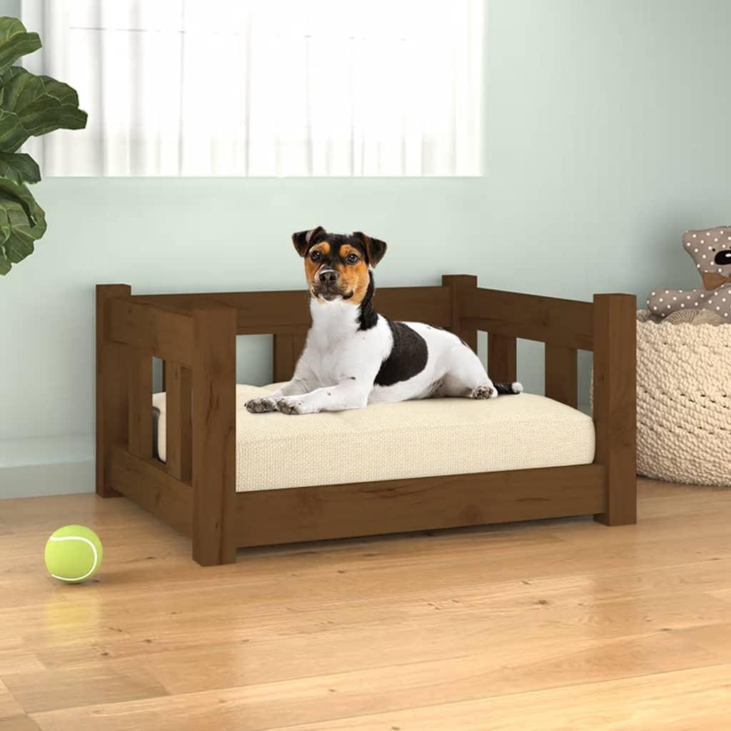 Dog Bed Honey Brown 55.5x45.5x28 cm Solid Wood Pine