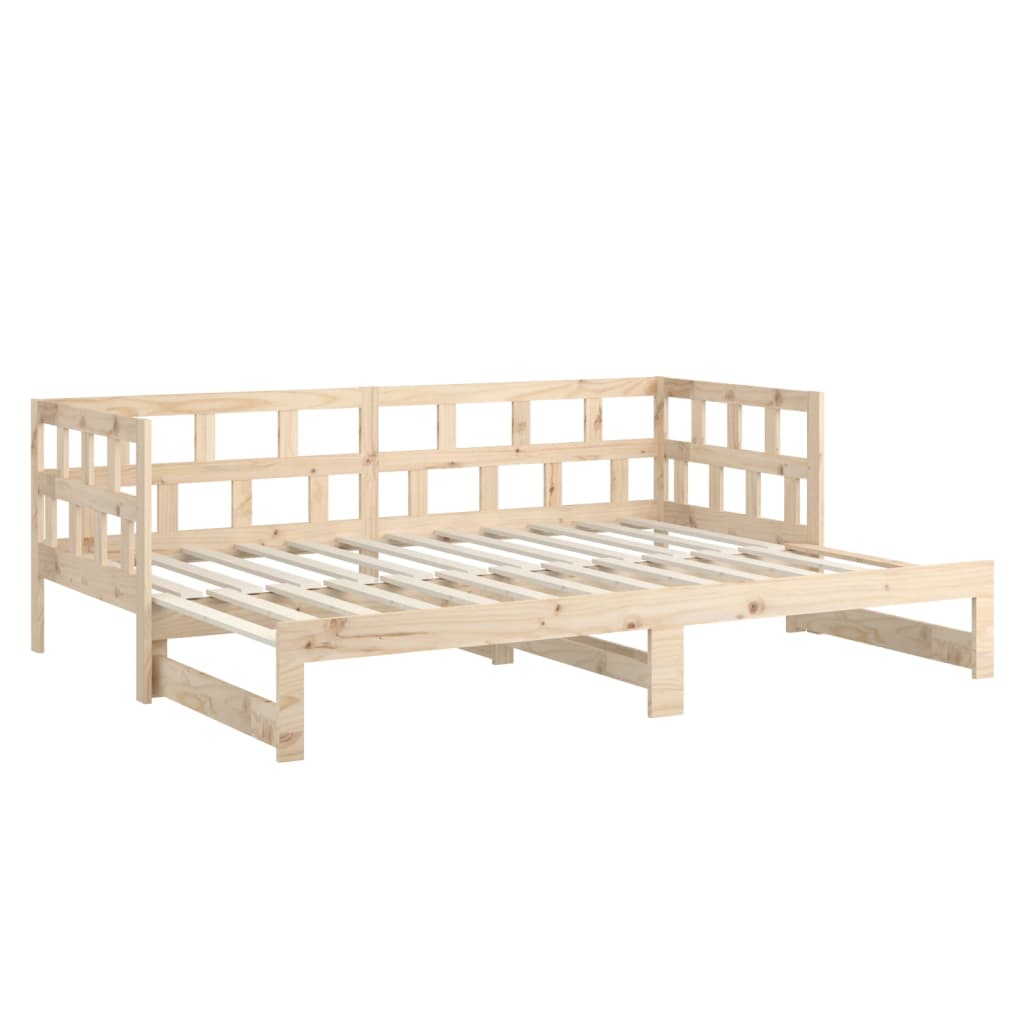 Pull-out Day Bed without Mattress Solid Wood Pine 2x(90x190) cm