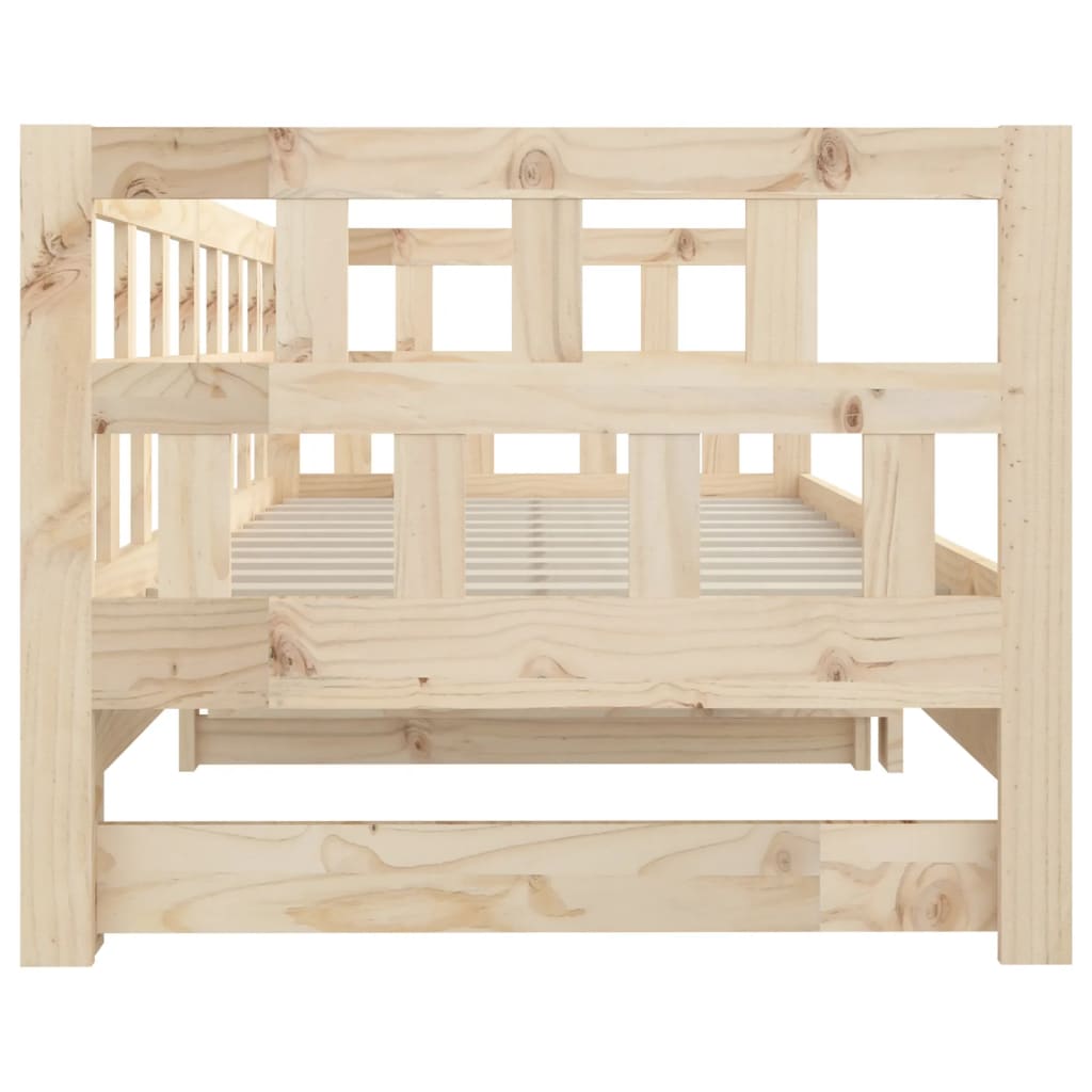 Pull-out Day Bed without Mattress Solid Wood Pine 2x(90x190) cm