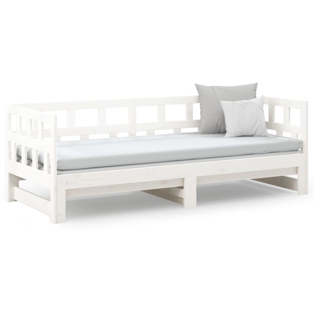 Pull-out Day Bed without Mattress White 2x(90x190) cm