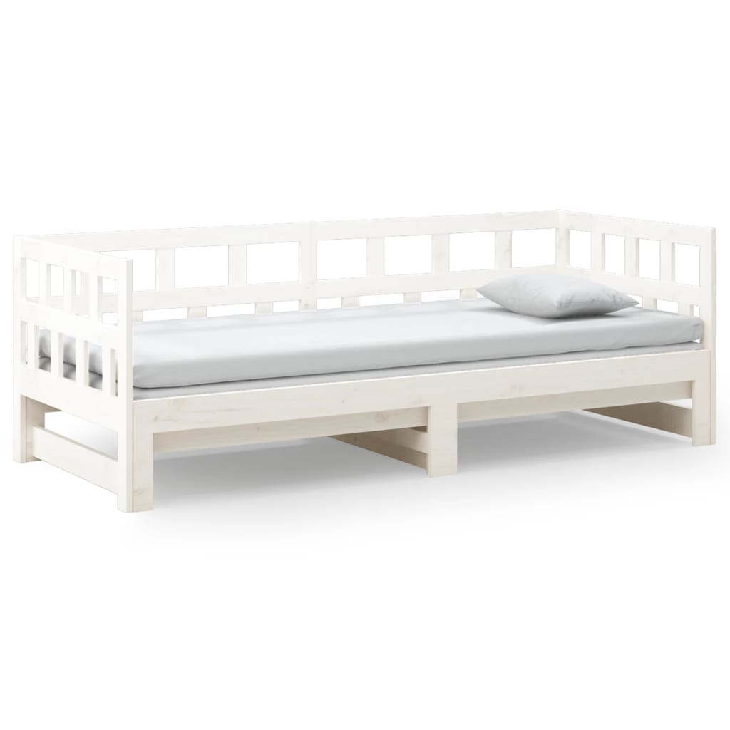 Pull-out Day Bed without Mattress White 2x(90x190) cm
