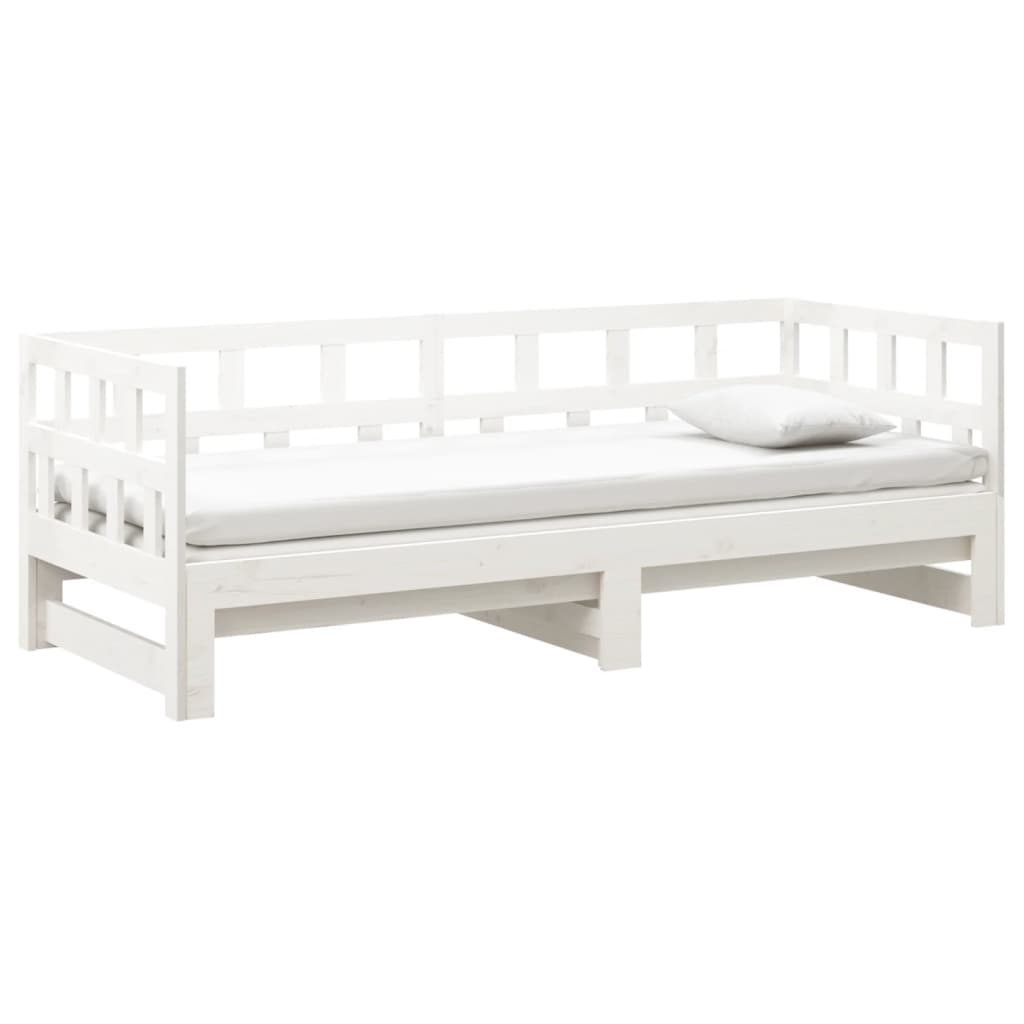 Pull-out Day Bed without Mattress White 2x(90x190) cm