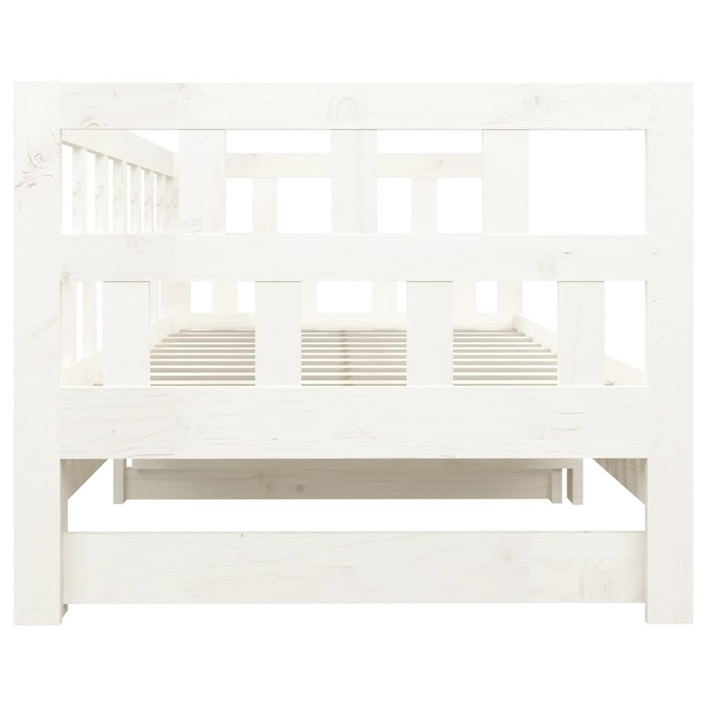 Pull-out Day Bed without Mattress White 2x(90x190) cm