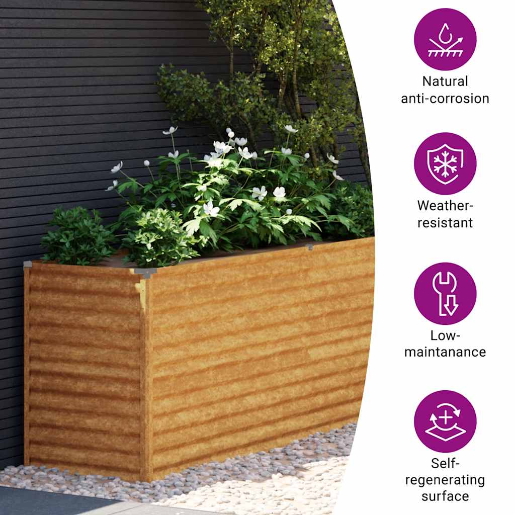 Garden Raised Bed 578x50x69 cm Corten Steel
