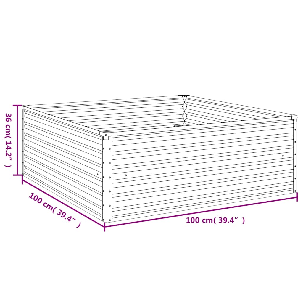 Garden Raised Bed 100x100x36 cm Corten Steel