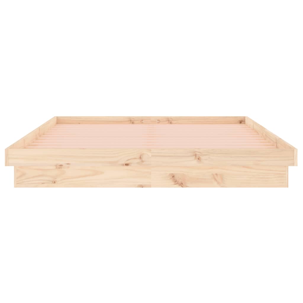 LED Bed Frame without Mattress 150x200 cm Solid Wood