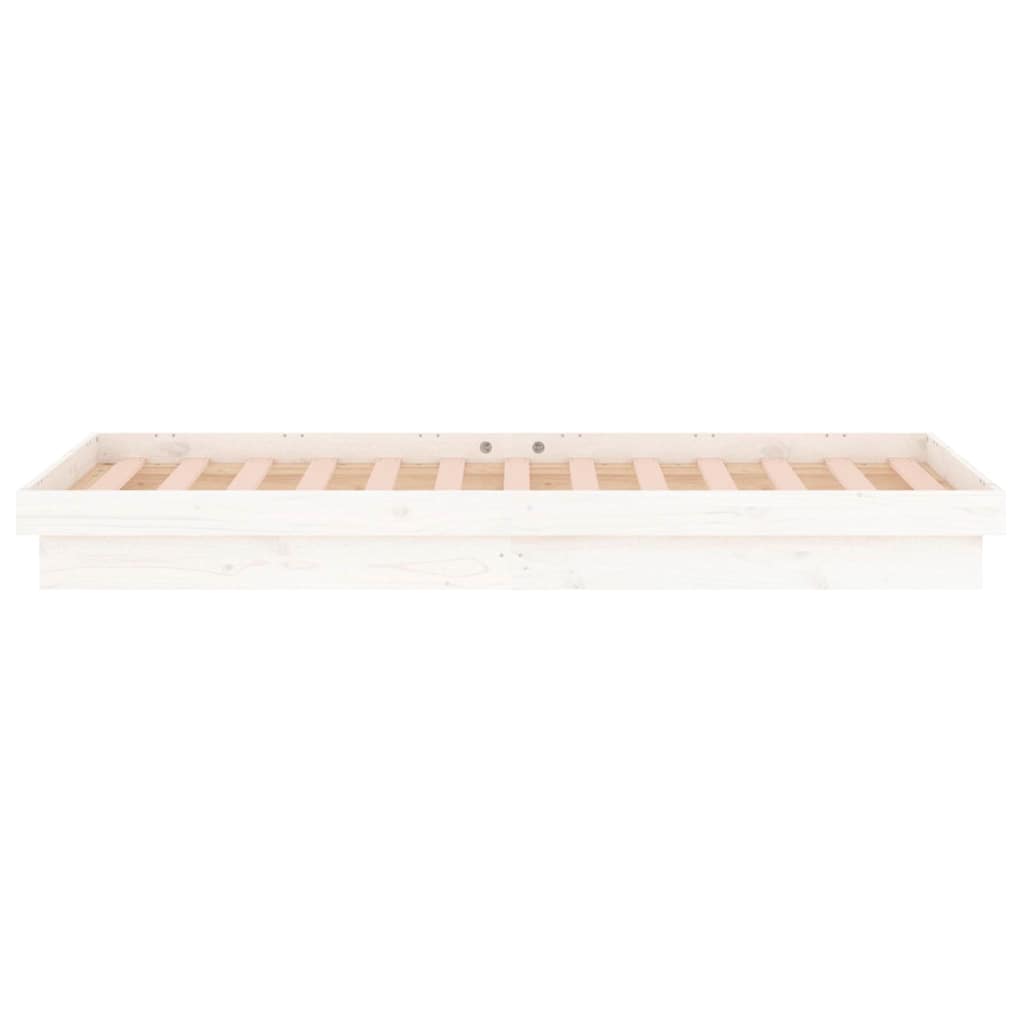 LED Bed Frame without Mattress White 90x190 cm Solid Wood