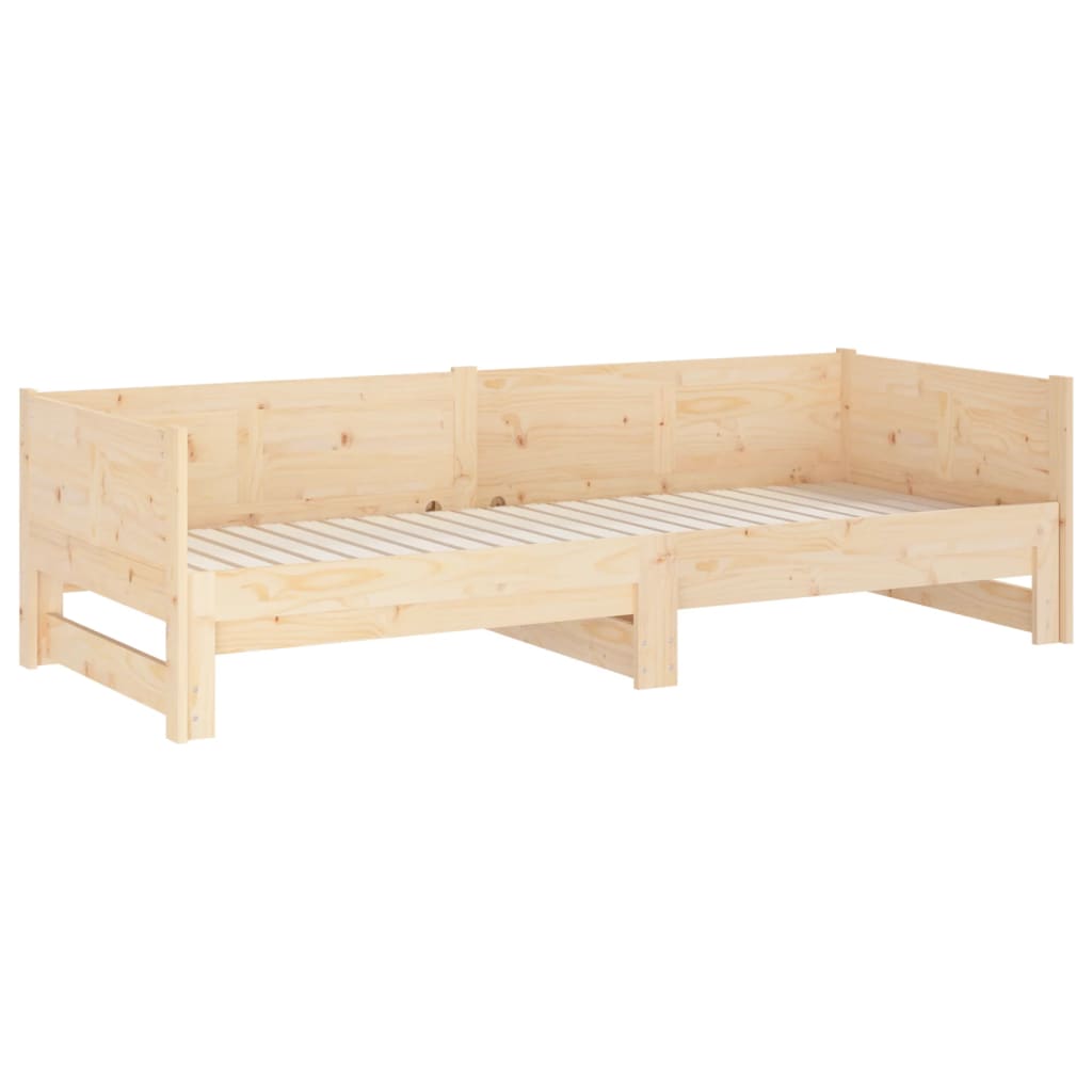 Pull-out Day Bed without Mattress Solid Wood Pine 2x(90x190) cm