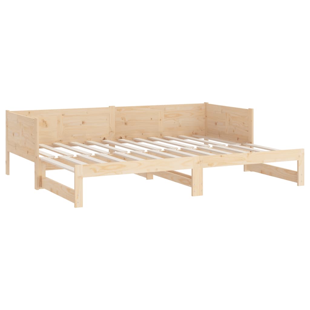 Pull-out Day Bed without Mattress Solid Wood Pine 2x(90x190) cm