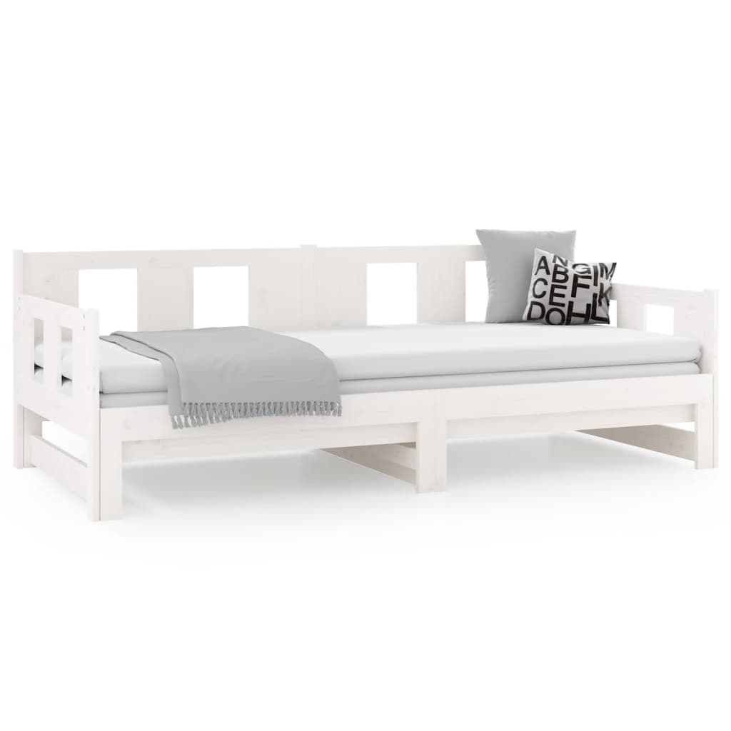 Pull-out Day Bed without Mattress White 2x(90x190) cm