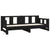 Pull-out Day Bed without Mattress Black Solid Wood Pine 2x(90x190) cm