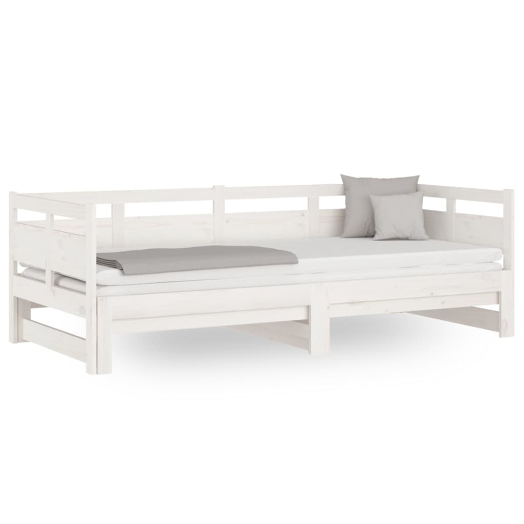 Pull-out Day Bed without Mattress White 2x(90x190) cm