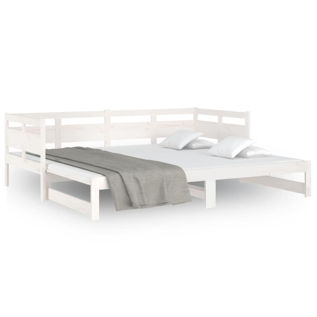 Pull-out Day Bed without Mattress White 2x(90x190) cm