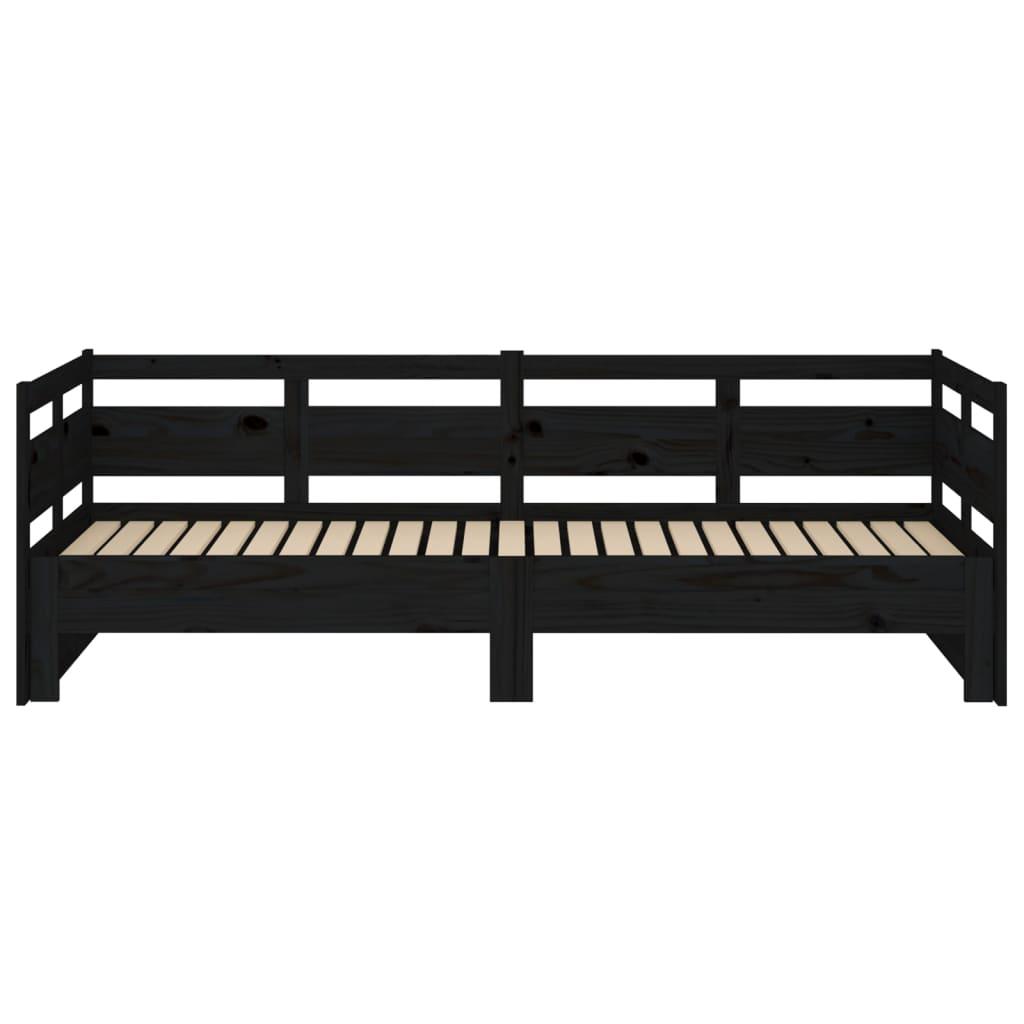 Pull-out Day Bed without Mattress Black 2x(90x190) cm