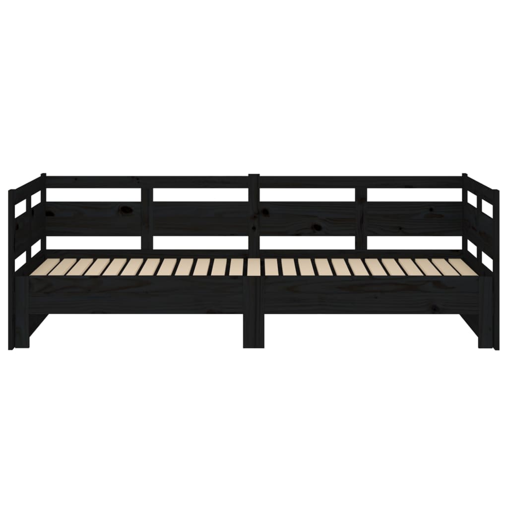 Pull-out Day Bed without Mattress Black 2x(90x190) cm