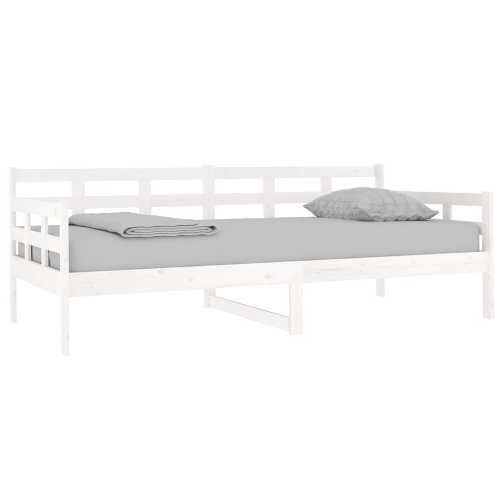 Day Bed without Mattress White Solid Wood Pine 90x190 cm